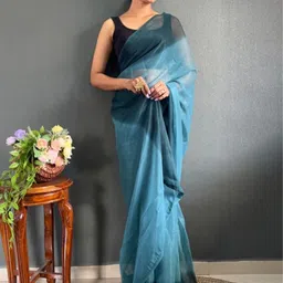 KAYOMMI Colourblocked Pure Crepe Ready to Wear Saree-picture-21