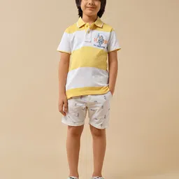 U.S. Polo Assn. Kids Boys Striped Polo Collar Cotton T-shirt image 4