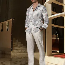 SAMRIZ Men Standard Fit Abstract Printed Spread Collar Casual Shirt image 2