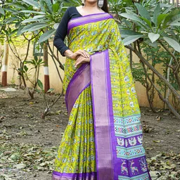 KALINI Kalamkari Zari Art Silk Banarasi Saree-image-8