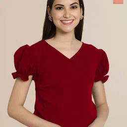 Mast & Harbour Women Pack of 2 Puff Sleeve Top-picture-17