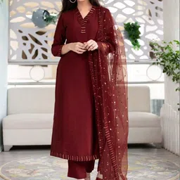 ATOXIC Women Regular Sequinned Kurta with Trousers & With Dupatta-picture-18