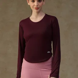 ATHLISIS Women e-Dry Technology Solid Round Neck T-shirt-image-18