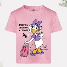 Disney By Miss and Chief Girls Printed Bio Finish Applique T-shirt image 1