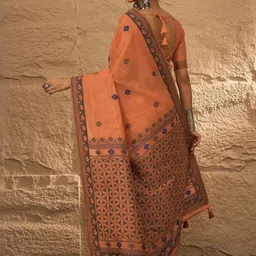 Anouk Woven Design Pure Linen Khadi Saree image 4