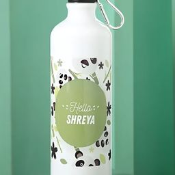 fnp White & Green Aluminium Typography Printed Water Bottle 650 ml-picture-2