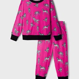 CrayonFlakes Girls Printed Round Neck Top With Joggers-image-48