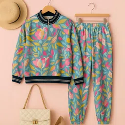 AUSTIVO Printed Mandarin Collar Sweatshirt With Trousers image 1