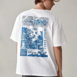 LAUREN ADAMS Men Printed Extended Sleeves Raw Edge T-shirt-picture-34