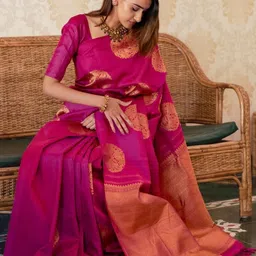 CANIZZARO Ethnic Motifs Zari Banarasi Saree image 2
