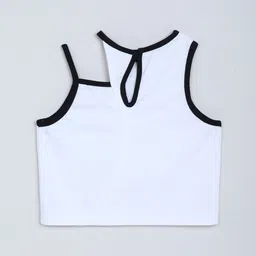 taffykids Checked Asymmetrical neck Sleeveless Tank Crop Top image 3