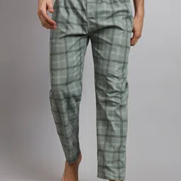 FLAMBOYANT Checked Cotton Mid Rise Lounge Pants image 3