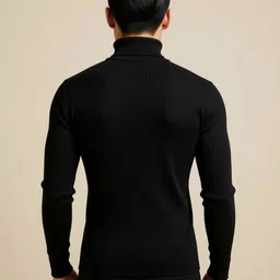 fashlook Men Solid Self Design Ribbed Sweatshirt image 2