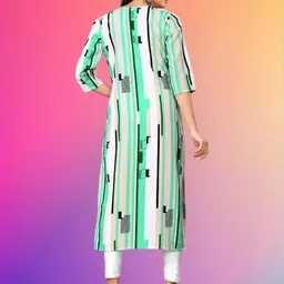 MANTRA DESIGNER Women Green Crepe Kurtas image 3