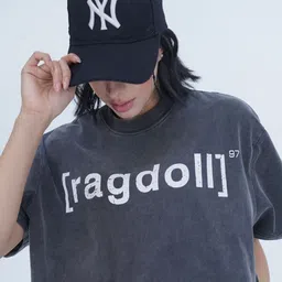 VALKYRE Unisex Typography Printed Drop-Shoulder Sleeves Cotton T-shirt image 3