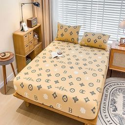 JC HOME Yellow & Grey Ethnic Motifs 220 TC Queen Bedsheet with 2 Pillow Covers-picture-4