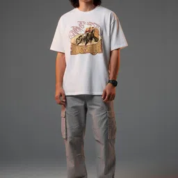 OUTLAWS Men Printed Short Sleeves Oversized T-shirt-picture-45