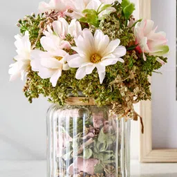 Home Centre Pink & White Artificial Flower With Pot-picture-36