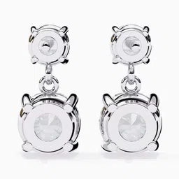 VALANOVA 18Kt Lab Grown White Gold Diamond Studded Earrings-3.00 gm image 5