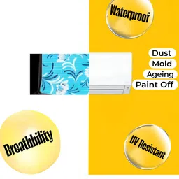 Kalra Magic Set of 2 Turquoise Blue & Navy Blue Printed Outdoor & Indoor Ac Cover image 3