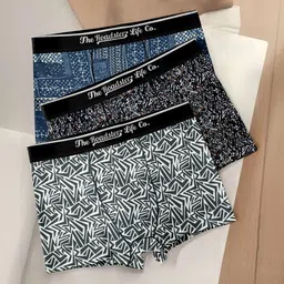 The Roadster Lifestyle Co Pack Of 3 Printed Breathable Trunks-picture-49