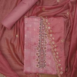SHADOW & SAINING Floral Embroidered Zari Maslin Cotton Unstitched Dress Material-picture-48