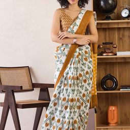 Anouk Rustic Ready to Wear Ikat Saree-picture-15