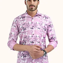 ROUGHELLS Floral Printed Spread Collar Casual Slim Fit Shirt-picture-24
