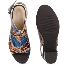 CARLO ROMANO Women Printed Peep Toes Block Heels image 4