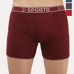 Sporto by Macho Men Pack Of 4 Mid-Rise Cotton Trunks-picture-16