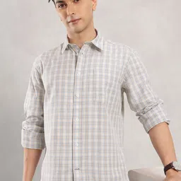 Nautica Slim Fit Checked Cotton Linen Casual Shirt-image-92