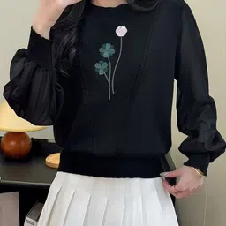 StyleCast Women Floral Embroidered Pullover-image-16