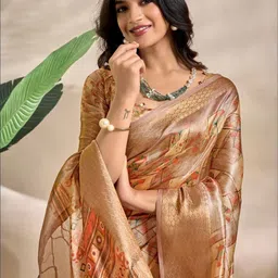 Mufa Mysore Silk Saree with Unstitched Blouse Piece image 2