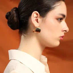 Kazo Gold-Plated Contemporary Gleam Ring Hoop Earrings-image-27