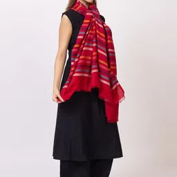 TILLAARI Striped Shawl With Fringed Border image 3