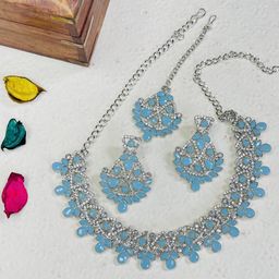 VATSALYA creation Alloy Gold- plated Turquoise Jewellery Set - Pack of 3-picture-10