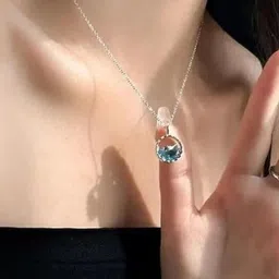 ATRAER Women Stainless Steel Silver-Plated Pendant with Chain image 3