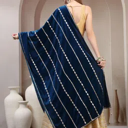 Moda Rapido Ethnic Motifs Embroidered Velvet Dupatta with Gotta Patti image 5