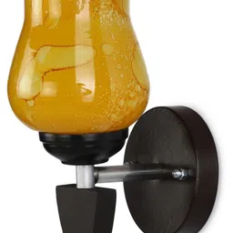 1ST TIME Set Of 4 Yellow Glass Wall Lamp image 2