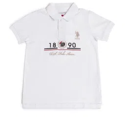 U.S. Polo Assn. Kids Boys Brand Logo Printed Polo Collar Applique T-shirt image 3