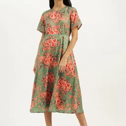 United Colors of Benetton Floral Printed A-Line Midi Dress-picture-31