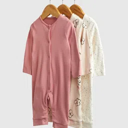 mothercare Girls Pack of 3 Printed Sleepsuit image 1
