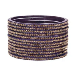 SHRASHTI Lavender Glass Artificial Stones & Beads Bangle image 2