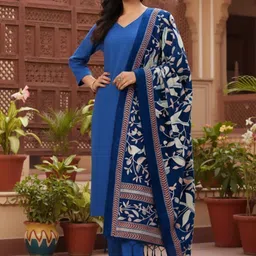 AADVIKA Women Regular Kurta with Trousers & With Dupatta image 2