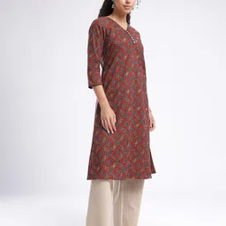 fusion by glitchez Ethnic Motifs Printed A-Line Kurta image 2