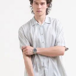 Estilocus Vertical Striped Short Sleeves Shirt-picture-21