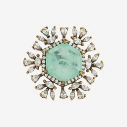 Kushal's Fashion Jewellery Victorian-Plated Cubic Zircon Studded Party Finger Ring image 4