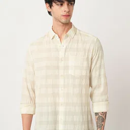 VASTRADO Classic Checked Cutaway Collar Slim Fit Cotton Shirt-picture-31