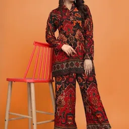 GO SRI SAREES Women Ethnic Motifs Printed Regular Pure Cotton Kurta with Palazzos-picture-16