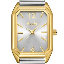 Poshi Women Square Dial Stainless Steel Strap Watch with Adjustable Clasp image 2
